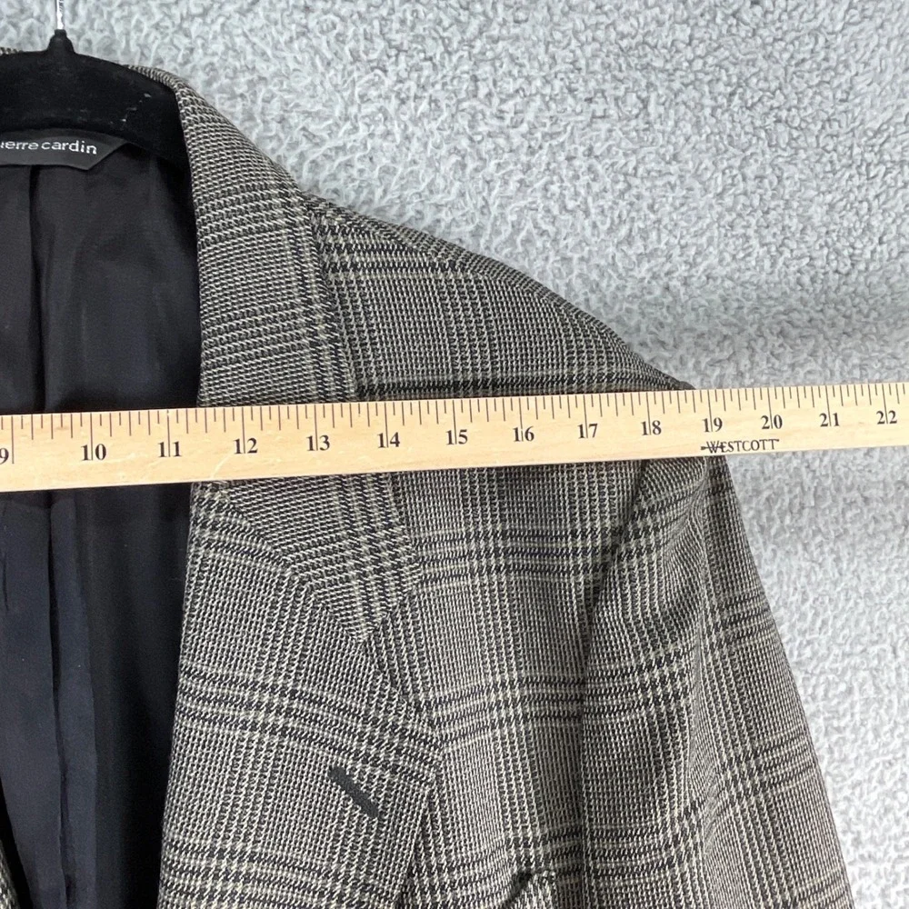 Pierre Cardin Blazer‎ Mens 42R Brown Glen Plaid Excellent Two Button Sport Coat
